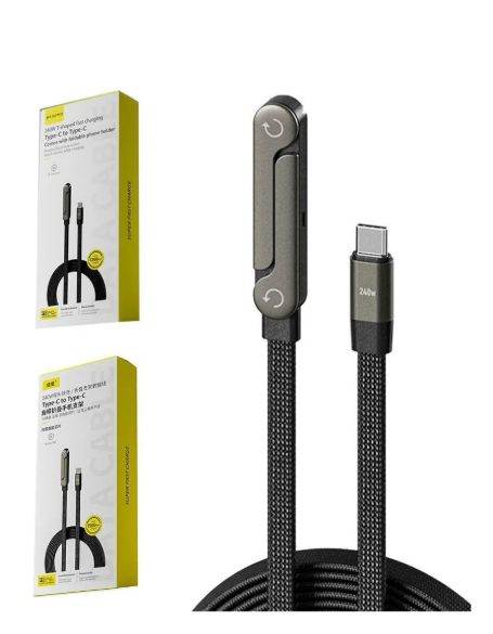 Cable de Carga Rápida 240W con Base Integrada | Adiós a los cables incómodos y a la carga lenta